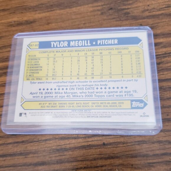 2022 Series 1 1987 Baseball #T87-82 Tylor Megill - New York Mets - Picture 3 of 3